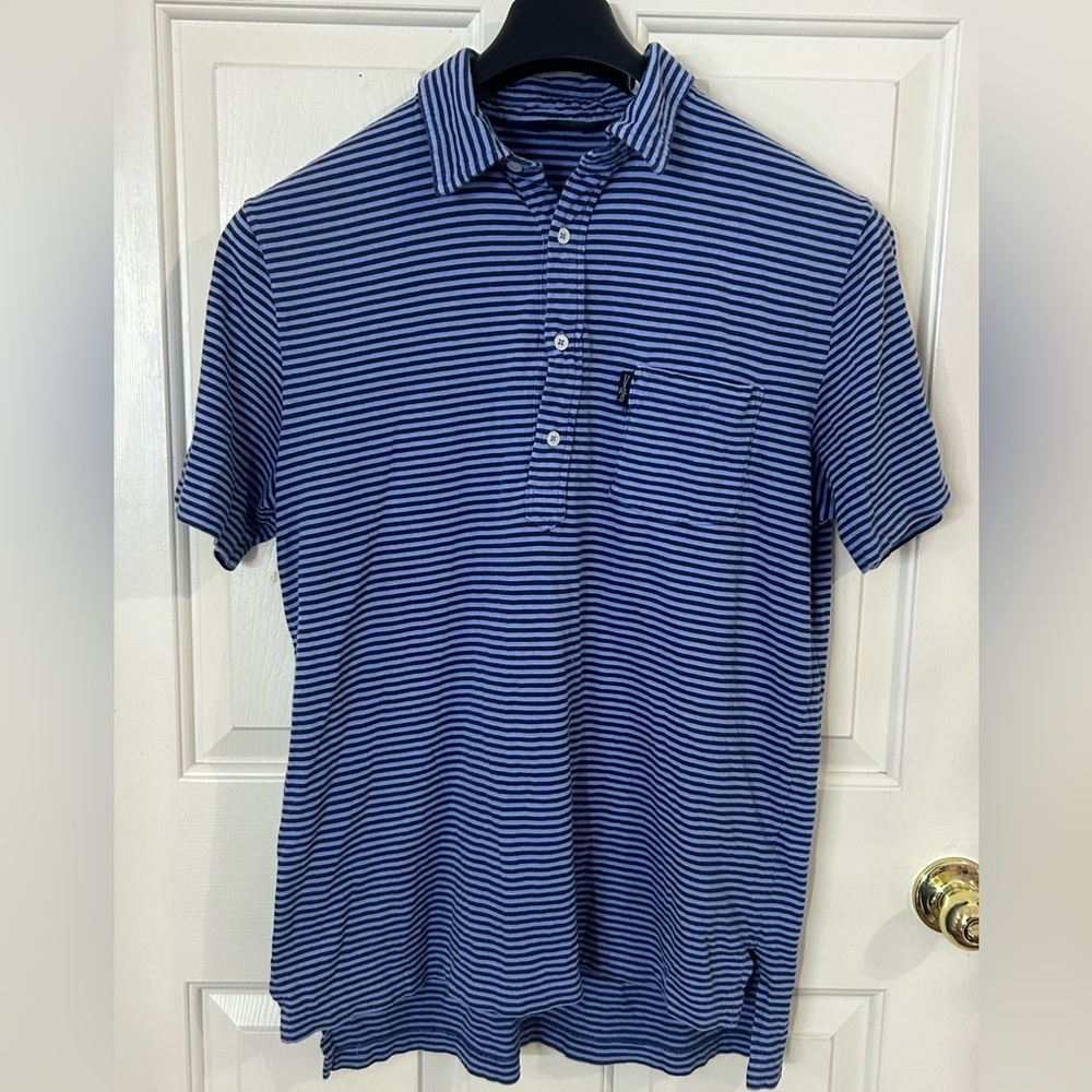 Polo Golf Ralph Lauren Short Sleeve Blue Striped Polo Pocket Shirt Men’s Medium